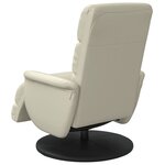 vidaXL Fauteuil inclinable avec repose-pieds crème similicuir