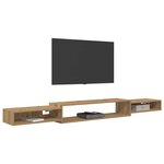 vidaXL Meuble TV mural Montage mural Chêne artisanal 220 x 28 x 21 cm