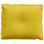 vidaXL Coussin de Dos Jaune 60 x 50 cm Tissu en velours côtelé