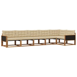 vidaXL Ensemble de canapés d'extérieur 6 pc Naturel et Beige