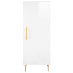 vidaXL Buffet Blanc brillant 34 5x34x90 cm Bois d'ingénierie