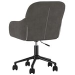 Chaise fauteuil siège pivotante de bureau informatique étude foncé velours gris 02_0024133