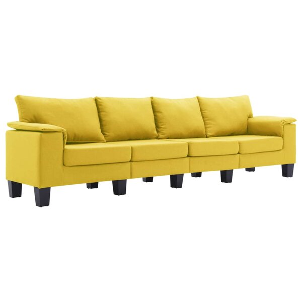 vidaXL Canapé à 4 places Jaune Tissu