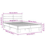 vidaXL Cadre de lit sonoma gris 140x190 cm bois d'ingénierie et métal
