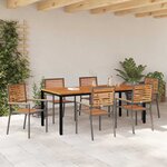 vidaXL Ensemble de salle à manger pour jardin 7 Pièces Gris et marron
