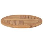 vidaXL Dessus de table Bois de teck solide Rond 2 5 cm 60 cm
