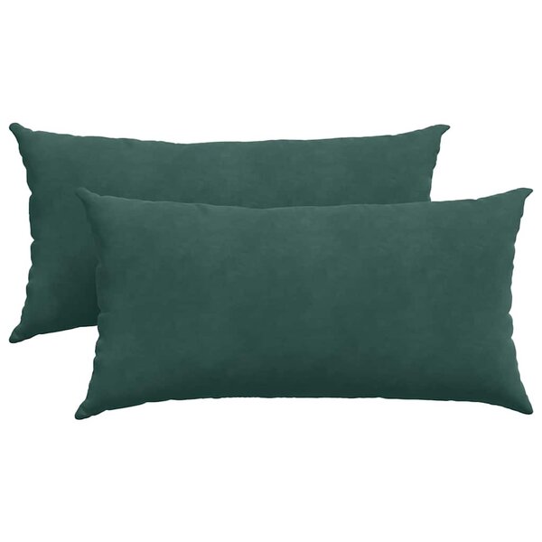 vidaXL Coussins de canapé 2 Pièces Vert foncé 80 x 40 cm