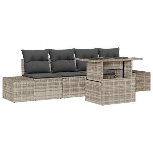 vidaXL Ensemble de canapé de jardin 5 Pièces Gris clair et gris foncé
