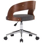 vidaXL Chaise pivotante à manger Gris Bois courbé et tissu