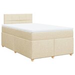 vidaXL Sommier à lattes de lit avec matelas Crème 120x200 cm Tissu