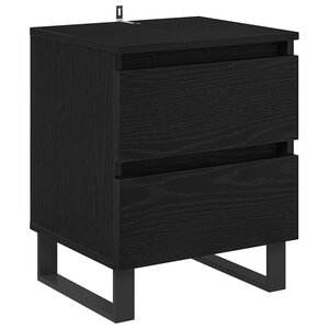 vidaXL Cabinet de chevet Chêne noir 40 x 35 x 50 cm Bois d'ingénierie