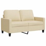 vidaXL Canapé à 2 places Crème 120 cm Tissu