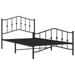 vidaXL Cadre de lit métal avec tête de lit/pied de lit noir 107x203 cm