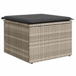 vidaXL Salon de jardin 9 Pièces avec coussins gris clair résine tressée