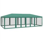 vidaXL Tente de fête avec 12 parois latérales en maille vert 8x4m PEHD