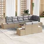 vidaXL Ensemble de canapé de jardin 9 Pièces beige et gris clair