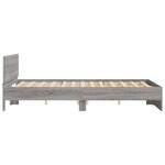 vidaXL Cadre de lit avec LED sans matelas sonoma gris 160x200 cm