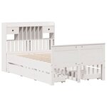 vidaXL Lit bibliothèque sans matelas blanc 135x190 cm bois pin massif