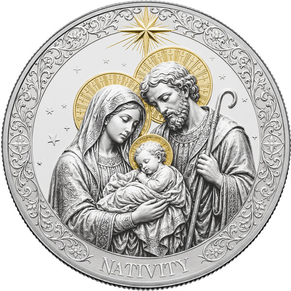 Monnaie NATIVITY 5 Oz Laiton 500 Francs Cameroon 2026 (PRÉCOMMANDE)