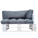 vidaXL Canapé de jardin palette avec coussins gris pinède