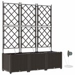 vidaXL Cache-pot de jardin 3 Pièces Marron Acier