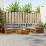 vidaXL Ensemble de canapés d'extérieur 6 Pièces Gris Naturel et Clair