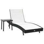 vidaXL Transat 2 pc polyrotin Noir et Blanc