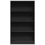 vidaXL Bibliothèque noir 80x24x143 cm bois d'ingénierie
