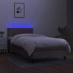 vidaXL Sommier à lattes de lit avec matelas LED Taupe 80x200 cm Tissu