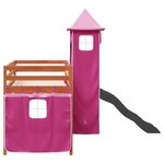 vidaXL Lit mezzanine enfants avec tour rose 90x190 cm bois pin massif
