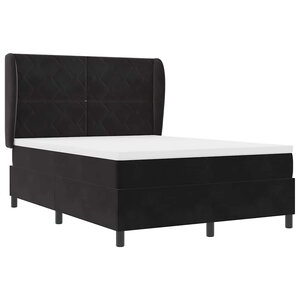 vidaXL Lit à ressorts avec matelas Noir 140 x 190 cm Velours