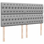 vidaXL Sommier à lattes de lit avec matelas Gris clair 200x200cm Tissu