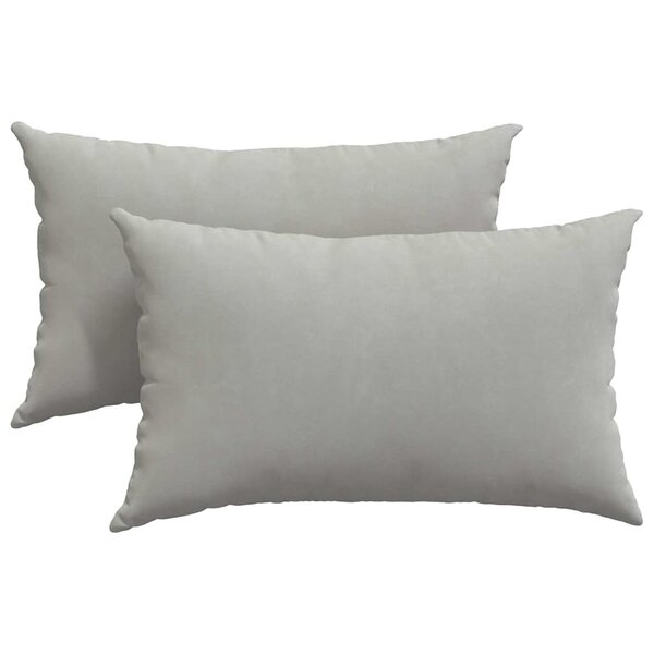 vidaXL Coussins de canapé 2 pc tissu Gris clair 50 x 30 cm