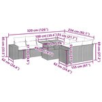 vidaXL Salon de jardin avec coussins 10Pièces beige résine tressée acacia