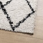 vidaXL Tapis shaggy à poils longs moderne crème et noir 200x200 cm
