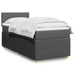 vidaXL Sommier à lattes de lit avec matelas Gris foncé 80x200 cm Tissu