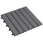 vidaXL Carreau de terrasse 10 Pièces Gris 30 x 30 cm Bois d'acacia