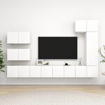 vidaXL Ensemble de meuble TV 8 Pièces Blanc Aggloméré