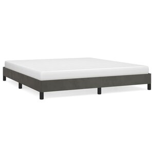 vidaXL Cadre de lit sans matelas gris foncé 160x200 cm velours