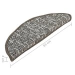 vidaXL Tapis de marches d'escalier 15 Pièces Anthracite 65x21x4 cm