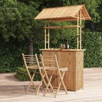 vidaXL Mobilier de bar 3 Pièces Bambou