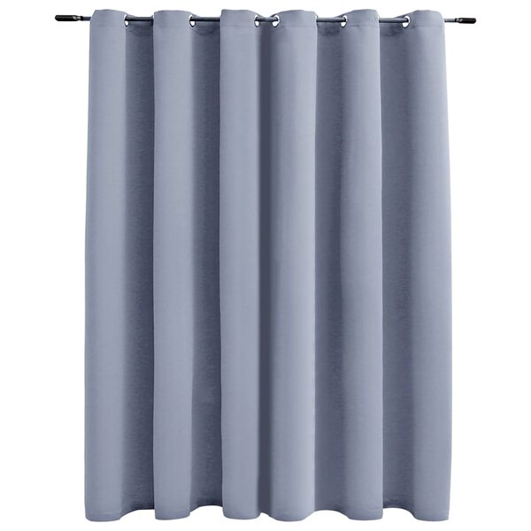 vidaXL Rideau occultant avec anneaux en métal Gris 290x245 cm