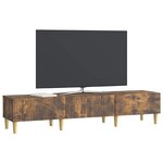 vidaXL Meuble TV Chêne fumé 147 x 34 5 x 30 cm Bois d'ingénierie