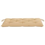 vidaXL Banc de jardin avec coussin beige 112 cm Bois de teck massif