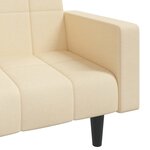 vidaXL Canapé-lit à 2 places avec deux oreillers crème tissu