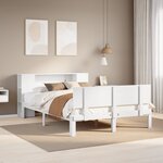 vidaXL Lit bibliothèque sans matelas blanc 140x190 cm bois pin massif
