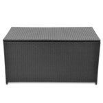 vidaXL Boîte de rangement de jardin noir 120x50x60 cm résine tressée