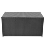 vidaXL Boîte de rangement de jardin noir 120x50x60 cm résine tressée