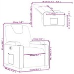vidaXL Fauteuil inclinable électrique Gris foncé Tissu