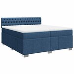 vidaXL Sommier à lattes de lit avec matelas Bleu 200x200 cm Tissu